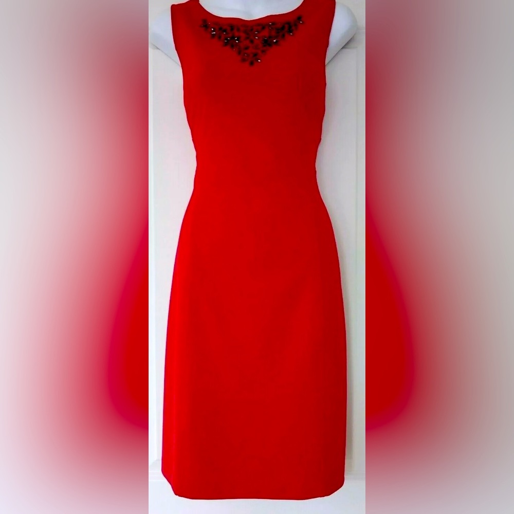 Garnet Hill Ponte Sheath Dress, Ruby size 12